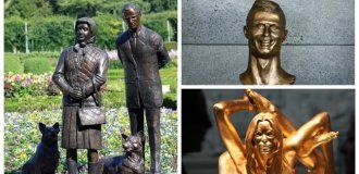 New monument to Queen Elizabeth and other ridiculous sculptures of celebrities (14 photos + 1 video)