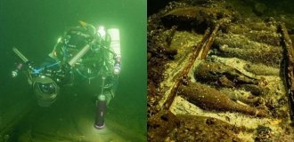 Divers found a sunken ship filled with antique champagne and porcelain (3 photos)