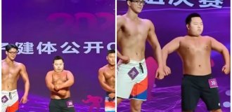 Админ спортзала вышел к бодибилдерам с животом наперевес и стал главной звездой сезона (2 фото + 1 видео)