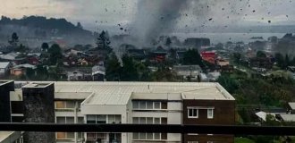 «Редкий» торнадо со скоростью 178 км/ч оставил тысячи чилийцев без электричества (6 фото + 2 видео)