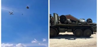 Неудачное приземление военного бронеавтомобиля в Испании (3 фото + 1 видео)