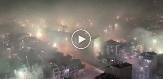 Fireworks in the Vietnamese city of Thanh Hoa