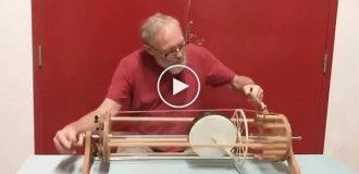 A man showed an unusual musical instrument