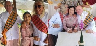 Жительница Таиланда вышла замуж за двух пожилых австрийцев (3 фото)