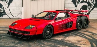 Тюнеры построили 6-колёсную Ferrari Testarossa (28 фото)