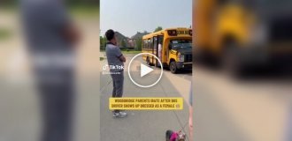 В США родители отказались пускать своих детей в школьный автобус, водитель которого нарядился в розовое платье