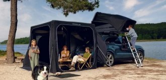 Porsche presented a tent for camping (7 photos)