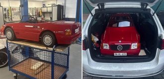 Children's small-scale replicas of Mercedes-Benz SL and Porsche 911 with internal combustion engines put up for auction (12 photos)