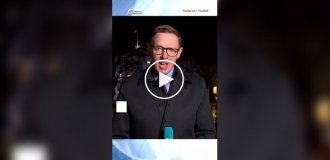 Журналист поймал падающее оборудование в прямом эфире