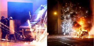 In Paris, football fans celebrated the victory of their favorite team with clashes with the police (1 photo + 6 videos)
