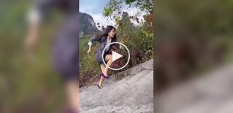 A girl tested the durability of shoes in extreme conditions