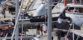 Accident worth millions: in Monte Carlo, a boat crashed into expensive yachts (2 photos + 1 video)