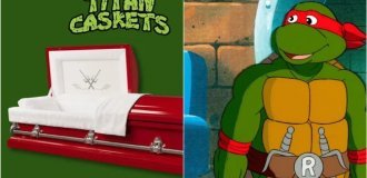 Teenage Mutant Ninja Turtles-themed coffins have been released in the US for those "in their early thirties" (6 photos + 1 video)