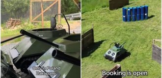Поляки решили усложнить пейнтбол танками (2 фото + 3 видео)