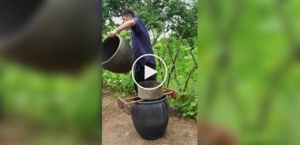 Залипательный процесс окрашивания ткани льдом от китайского мастера из провинции Ляонин