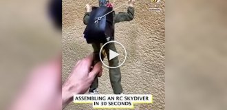 Remote-controlled parachutist: a unique hand-held toy