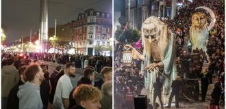 Dublin residents took to the streets of the city after receiving an invitation to celebrate Halloween from a fake (2 photos + 1 video)