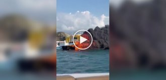 Tourist catamaran catches fire in Columbia