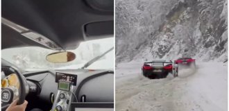 Bugatti CEO Shows How $4 Million Hypercar Is Tested in Snow Slush (3 photos + 1 video)