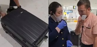 A married couple mixed up their suitcases and found themselves at the center of a scandal (2 photos + 1 video)