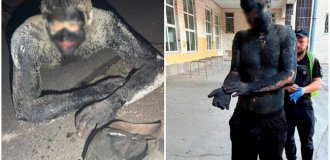 Киевлянин вымазался смолой, чтобы ограбить магазин (4 фото + 1 видео)