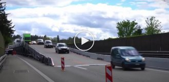 A mobile bridge has been created in Switzerland that is used for road repairs
