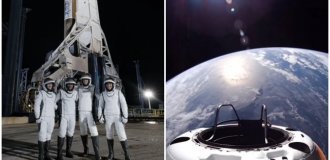 Elon Musk's company sent space tourists to a record 1,400 km above the Earth (1 photo + 4 videos)