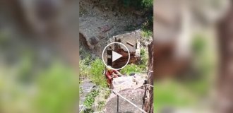 Как в Китае очищают горы от падающих камней