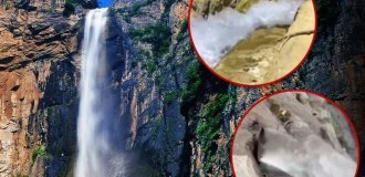 Туристы исследовали известный водопад Китая и поняли, что это подделка (6 фото + 2 видео)