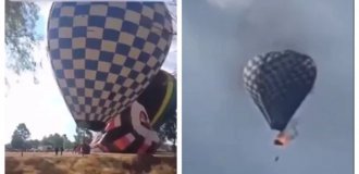 Происшествие на фестивале воздушных шаров в Мексике (1 фото + 2 видео)