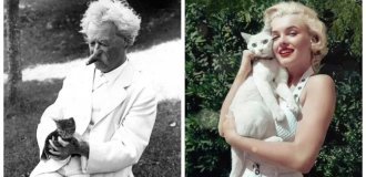 23 винтажных снимка, демонстрирующих неразрывную связь знаменитостей с их пушистыми компаньонами (24 фото)