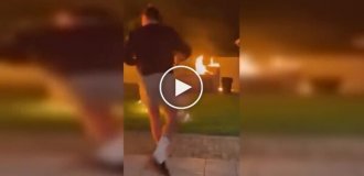 В Южной Африке барбекю немного вышло из-под контроля: загорелся бассейн