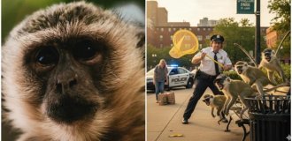 В Сент- Луисе банда приматов с "высоким интеллектом" водит  за нос службу отлова и полицию (1 фото + 2 видео)