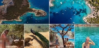 Греческий  остров, где никто не живет и экзотические животные  свободно разгуливают по песчаным пляжам (21 фото)