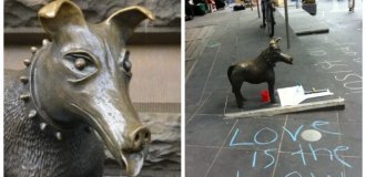 Larry La Trobe - Melbourne's favorite bronze dog (7 photos + 1 video)