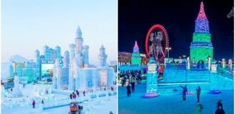 Хрустальный  мегаполис на Сунгари: Как китайские мастера превратили  400 тысяч тонн льда в чудо (5 фото + 4 видео)