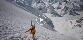 Альпинист первым в истории спустился на лыжах по сложнейшему северному склону Эвереста