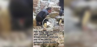 Выдувальщик мыльных пузырей для пингвинов