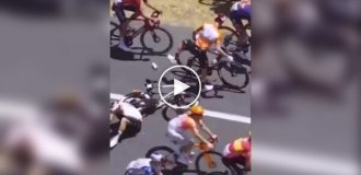 Велогонщик победил в заезде, врезавшись перед этим в кенгуру