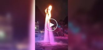 Spectacular show on a flyboard