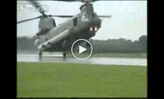 Необычная посадка вертолета
