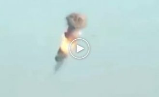 The moment the missile hit the enemy helicopter Ka-52