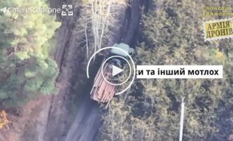 Four Russians in a truck met a kamikaze drone