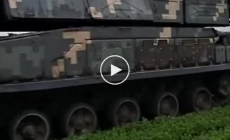 Ukrainian air defense system "Buk" with the latest pixel camouflage
