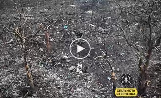 Drone attack on a Russian soldier in the direction of Avdeevka