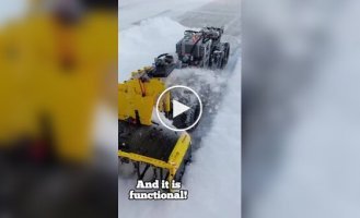 A snowblower was built from LEGO
