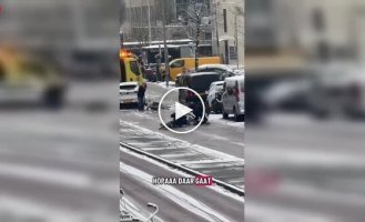 A guy at work watched cyclists fall and couldn't help but laugh