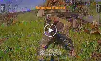 Российский солдат тщетно пытался сбить ударный дрон прикладом автомата