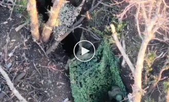 Ukrainian drone of the 30th mechanized brigade bombs enemy positions followed by friendly fire