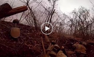 Shooting battle in the Rabotino area of the Zaporozhye region from the first person of a Ukrainian paratrooper